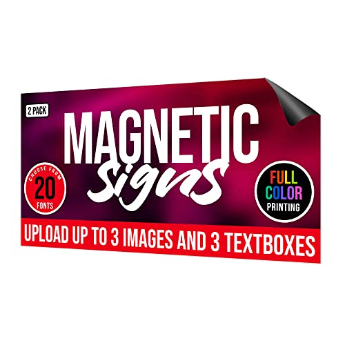 2 Pack Personalized Magnetic Signs for Vehicles (Design G)