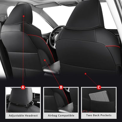 Car Seat Covers Full Set for Toyota RAV4 2019 (Red / 2019-2025 rav4(Not for Hybrid,Adventure&TRD-OFF))