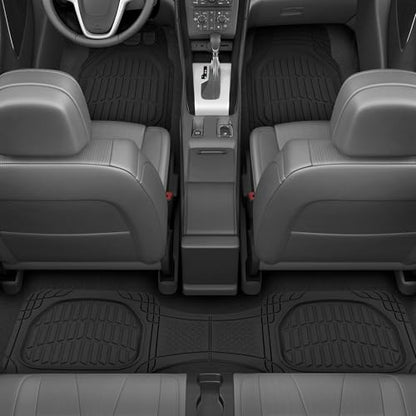 FlexTough LITE Rubber Car Mats Full Set (Full Set Lite (Sedan, Compact) / Black)