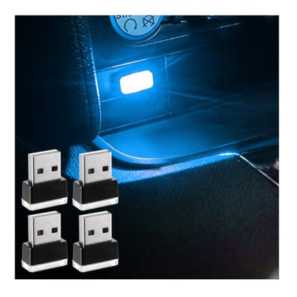 4 PCS USB LED Car Interior Atmosphere Lamp (Ice Blue)