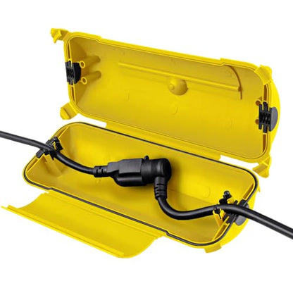 Outdoor Extension Cord Safety Cover (Yellow / Medium Box: 9.5" L x 3" W x 2.9" H)