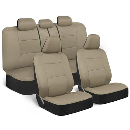 PolyPro Car Seat Covers Full Set in Solid Beige (Solid Beige)
