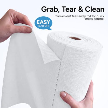 Microfiber Cleaning Cloth Roll (75 Count (Pack of 1) / White)
