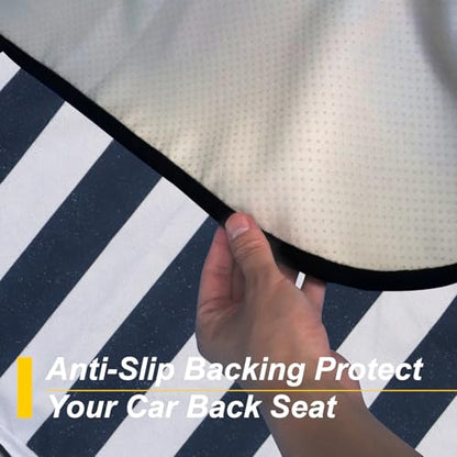Back Seat Cover for Car Trucks Van SUV Jeep (Rear Bench Seat Towel / Blue Stripe)