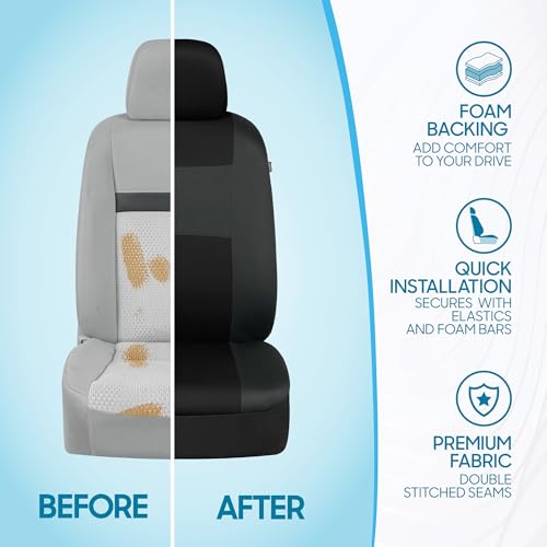 PolyPro Car Seat Covers Full Set in Reverse Charcoal (Reverse Charcoal)