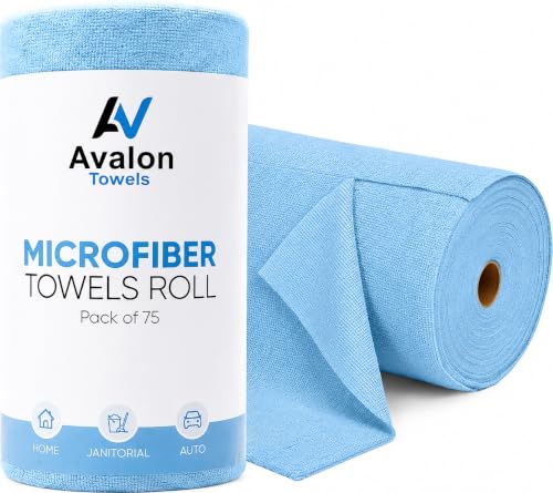 Microfiber Cleaning Cloth Roll (75 Count (Pack of 1) / Blue)