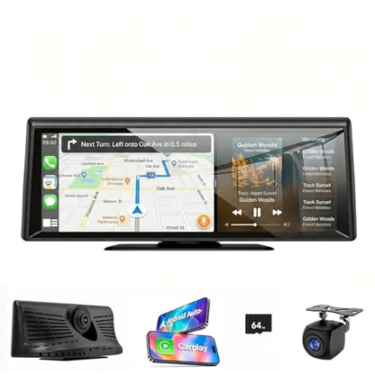 8.1" Wireless CarPlay Screen with 2K Dash Cam & 1080P Backup Camera (8.1 Inch CarPlay)