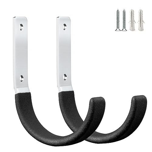 Heavy Duty Steel Garage Hooks (Black 2 Pack)
