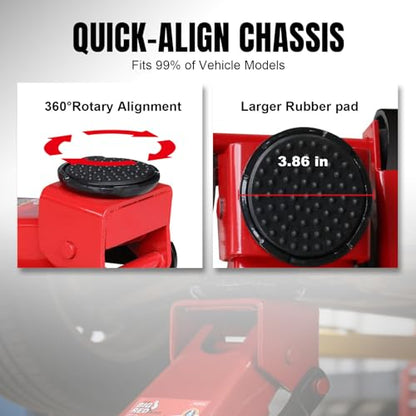 Heavy Duty Hydraulic Car Floor Jack with Quick Lift Pump for All Terrain Vehicles (Red / Single Pump / 3 Ton)