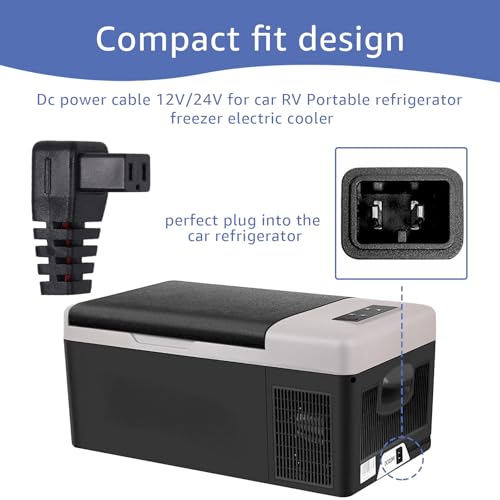 12V 24V Car Refrigerator Power Cord is Compatible with Alpicool (1 Set Car Refrigerator Power Cord)