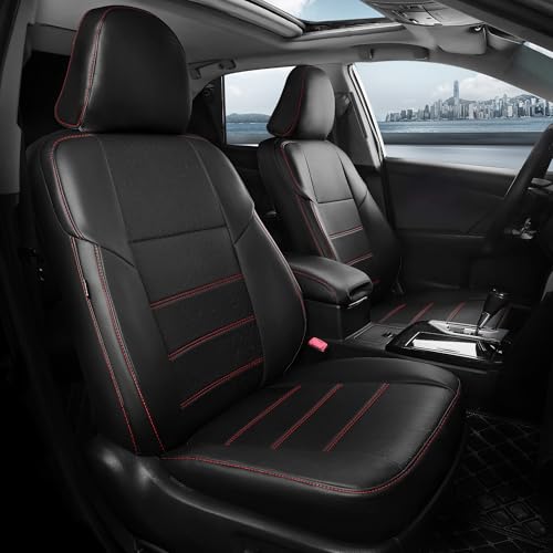 Custom Seat Covers for Toyota Camry 2012 (Black With Red Trim / 2012-2017 Camry SE/XSE/SE Sport)