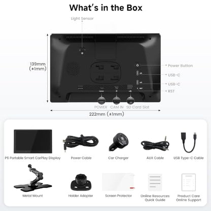9.15" QLED Wireless CarPlay Screen for Car (9.15")