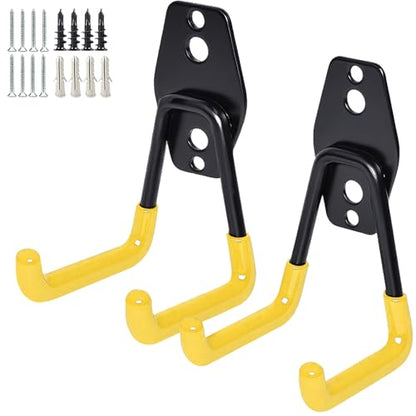 2 Pack Garage Storage Utility Hooks (Yellow)