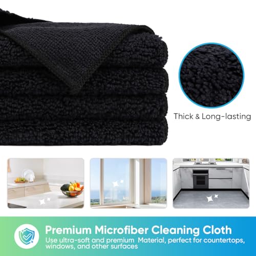 Black Microfiber Cleaning Cloth (Black)