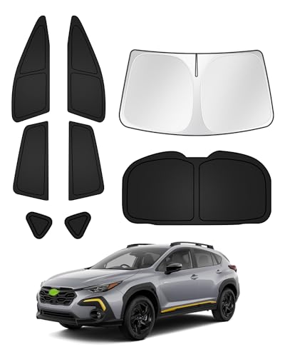 Sunshades for Subaru Crosstrek 2024 2025 2026 Accessories Windshield Sun Shade Side Rear Window Shade Cover Sun Visor Shield Privacy Protection Keep Vehicle Cool Black 8PCS (Subaru Crosstrek 2024-Present)