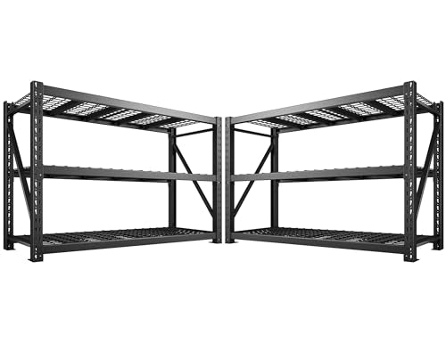 77" W Garage Shelving Heavy Duty (77"W x 23.7"D x 66"H, 3-Tier)