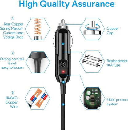 14.5V DC Charger Car Adapter Compatible with Dewalt DXAEPS14 1400 Peak Amp 1400Amp DXAEPS14CA 12V Portable Power Station Jump Starter Air Compressor DXAEP514 15V Auto Supply Cord Battery Charger