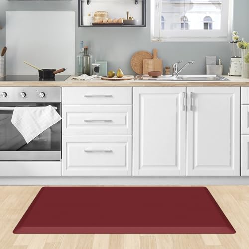 0.8" Thick Kitchen Mat Cushioned Anti Fatigue Rug Comfort Floor Mats (Red / 39"L x 20"W x 0.8"Th)
