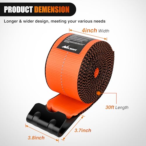 Truck Straps 4”×30’ Heavy Duty 16800LBS Break Strength 10 Pack (4in x 30ft Truck Straps 10PCS Orange / Straps)
