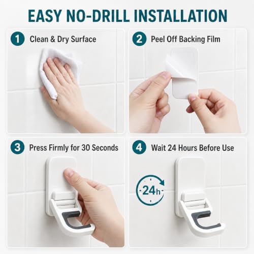 6 Pack Broom and Mop Holder Wall Mount (White)