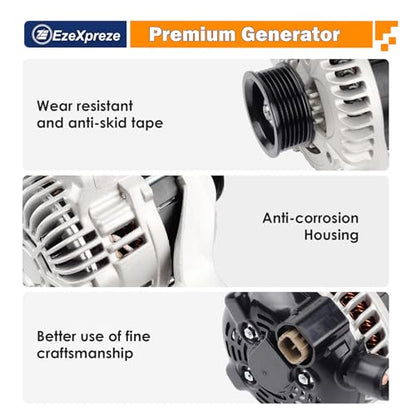 EzeXpreze New Alternator fit for Honda for Accord 2004 2005 2006 2007 130Amp 12V Compatible V6 3.0L (11030N)