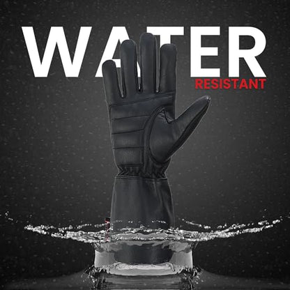 Hugger Women’s Classic Motorcycle Glove Seasonal Wind Stopper Lined Gauntlet (Black / X-Small)