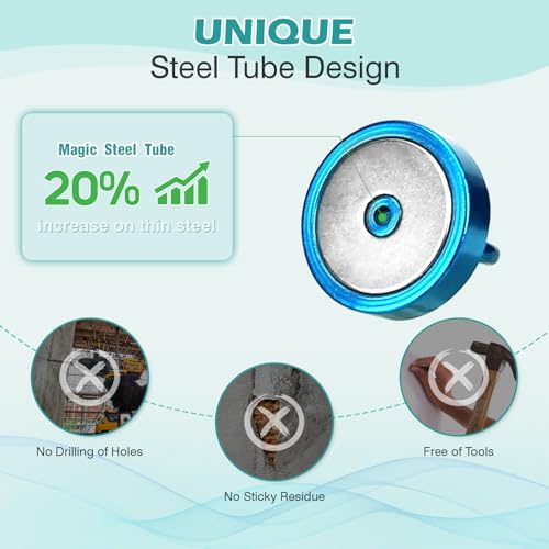Magnetic Hooks Steel Tube Design for Cruise (Royalblue / 100lb Magnetic Hooks)