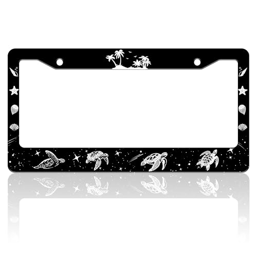 Turtle Beach Shell License Plate Frame Stainless Steel 6.3 X 12.2 Inch (Turtle)