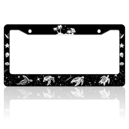 Turtle Beach Shell License Plate Frame Stainless Steel 6.3 X 12.2 Inch (Turtle)