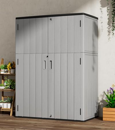 Outdoor Storage Shed Waterproof (Pale gray-57Cu.ft)