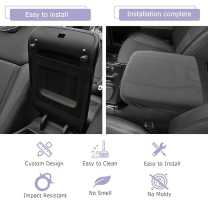 2025 2026 Silverado EV Center Console Cover Compatible with 2024 2025 2026 Silverado EV (2024-2026 Silverado EV/GMC Sierra EV(Thin Black))