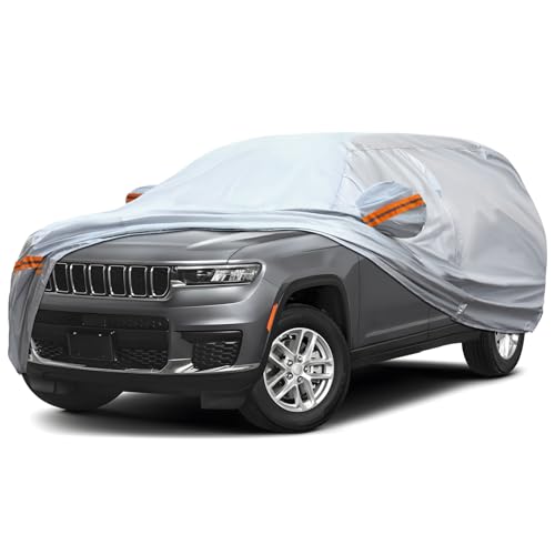 6 Layer Full Car Cover is All (Orange reflective strip / 15/ S-XXL For SUVs-Length ( 205"-216" ))