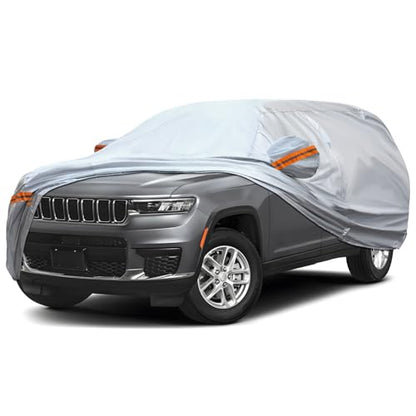6 Layer Full Car Cover is All (Orange reflective strip / 15/ S-XXL For SUVs-Length ( 205"-216" ))
