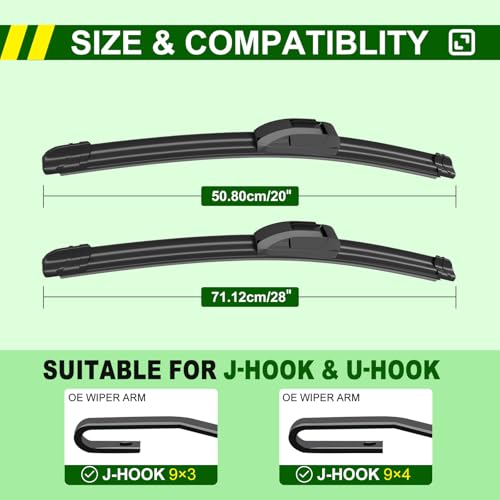 OEM Quality 28in + 20in Premium All (28"+20"(Pair for Front Windshield))