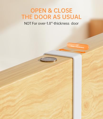 Broom Holder Over The Door with Hooks (White)