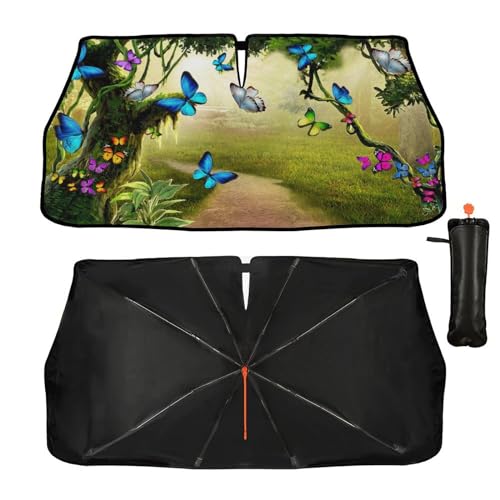 Fairy Butterfly Car Windshield Sun Shade Umbrella Style Sunshade (57'' X 30'' / style-AB9)