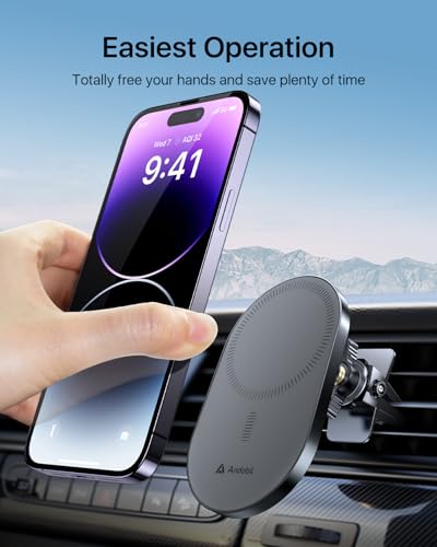 2026 Upgraded for Magsafe Car Mount [Biggest Panel (Grey)
