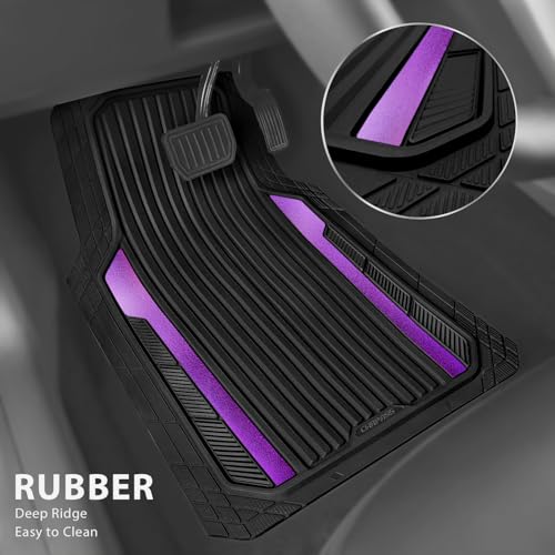 Heavy Duty Rubber Car Mats Metallic (BLack Purple)