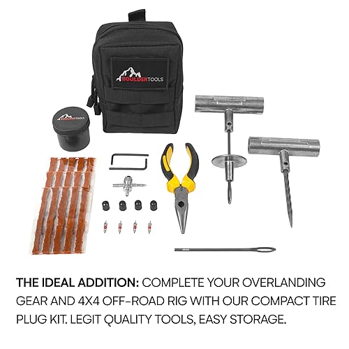 Compact Tire Repair Kit with Molle Storage Pouch. Heavy Duty Universal Tire Plug Kit (16 Count (Pack of 3524))