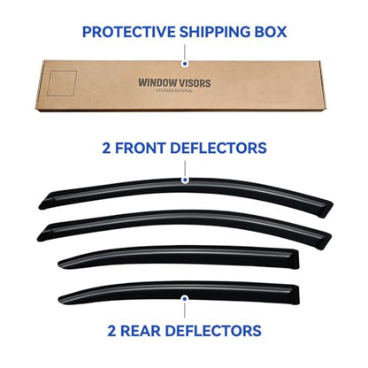 Window Visors Rain Guards for 2014 (2014-2018 Mazda 3 Hatchback/Sedan)