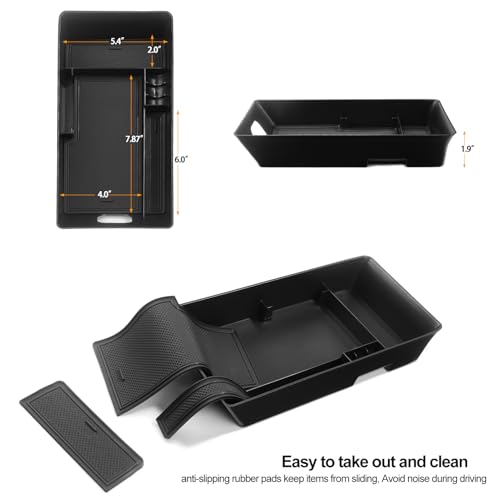 2PCS Center Console Organizer for Toyota Camry 2025 2026 (Black 2pcs)