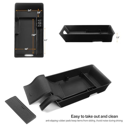 2PCS Center Console Organizer for Toyota Camry 2025 2026 (Black 2pcs)
