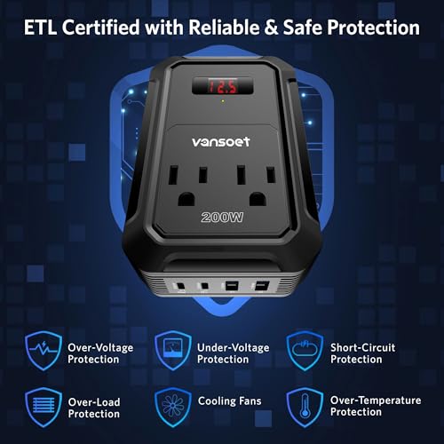 200W Car Power Inverter (Black)