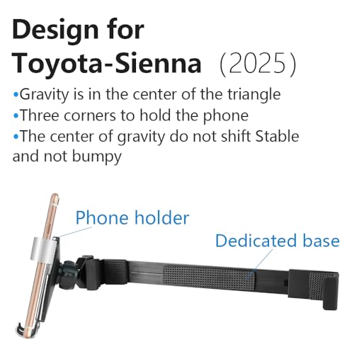 Car Phone Holder for Toyota Sienna LE 2025 2026 [ only for 8 inch Touchscreen ] Auto Interior Accessories Best Cell Phones Mount Cellphone Mobile Cradle Charging Navigation Bracket Screen Stand (for Toyota Sienna LE 2025 2026[8-inch Screen])