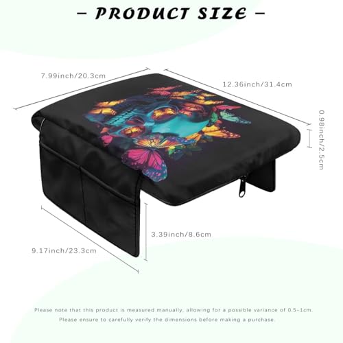 Skull Butterfly Car Center Console Pad Non (Skull Butterfly)