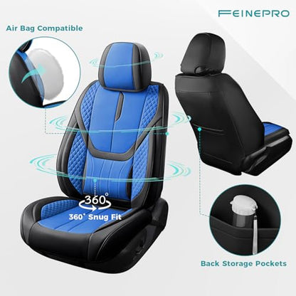 Universal Car Seat Covers for SUVs Sedans Trucks BlackBlue (BlackBlue / Full-Set)