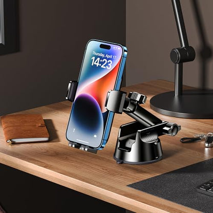 Dash Mounted Holders Phone Holders for Your Car Phone Mount for Car Windshield Dashboard Air Vent Universal Desk Mounts Hands Free Automobile Cell Phone Holder Fit for iPhone Smartphone (Carbon Fiber)