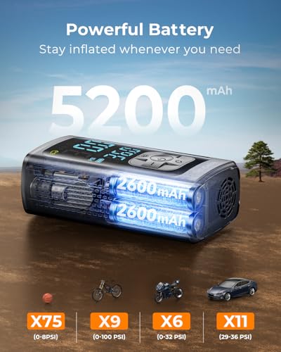 Tire Inflator Portable Air Compressor (Black)