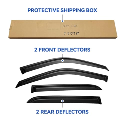 Window Visors Rain Guards for 2009 (2009-2018 ram 1500 crew cab)