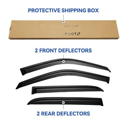 Window Visors Rain Guards for 2009 (2009-2018 ram 1500 crew cab)